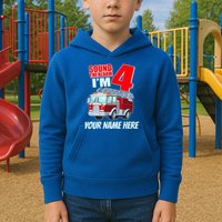 Personalized Custom Name Cute Funny Sound The Alarm I'm 4 Four Kids Hoodie
