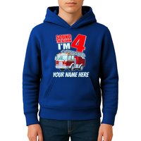 Personalized Custom Name Cute Funny Sound The Alarm I'm 4 Four Kids Hoodie