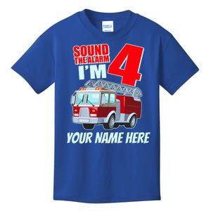 Personalized Custom Name Cute Funny Sound The Alarm I'm 4 Four Kids T-Shirt