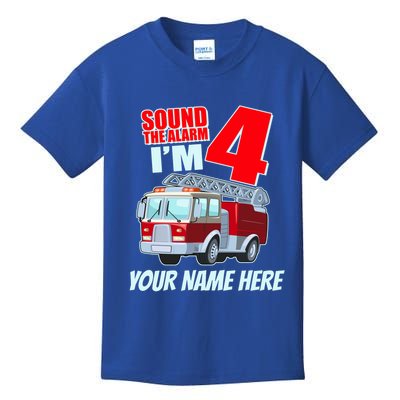 Personalized Custom Name Cute Funny Sound The Alarm I'm 4 Four Kids T-Shirt