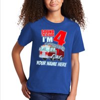 Personalized Custom Name Cute Funny Sound The Alarm I'm 4 Four Kids T-Shirt