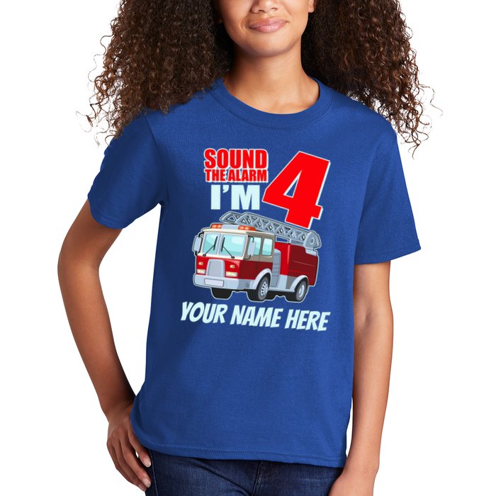 Personalized Custom Name Cute Funny Sound The Alarm I'm 4 Four Kids T-Shirt