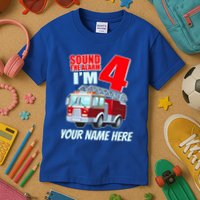 Personalized Custom Name Cute Funny Sound The Alarm I'm 4 Four Kids T-Shirt