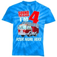 Personalized Custom Name Cute Funny Sound The Alarm I'm 4 Four Kids Tie-Dye T-Shirt