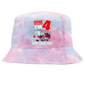 Personalized Custom Name Cute Funny Sound The Alarm I'm 4 Four Tie-Dyed Bucket Hat