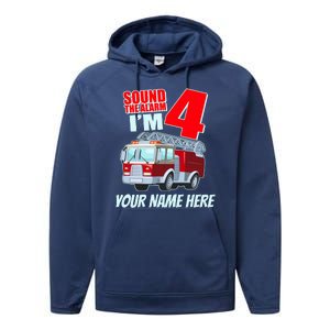 Personalized Custom Name Cute Funny Sound The Alarm I'm 4 Four Performance Fleece Hoodie