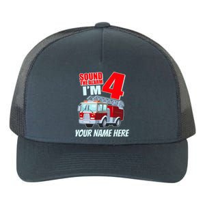 Personalized Custom Name Cute Funny Sound The Alarm I'm 4 Four Yupoong Adult 5-Panel Trucker Hat