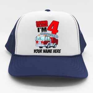 Personalized Custom Name Cute Funny Sound The Alarm I'm 4 Four Trucker Hat