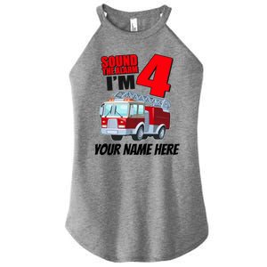 Personalized Custom Name Cute Funny Sound The Alarm I'm 4 Four Women's Perfect Tri Rocker Tank