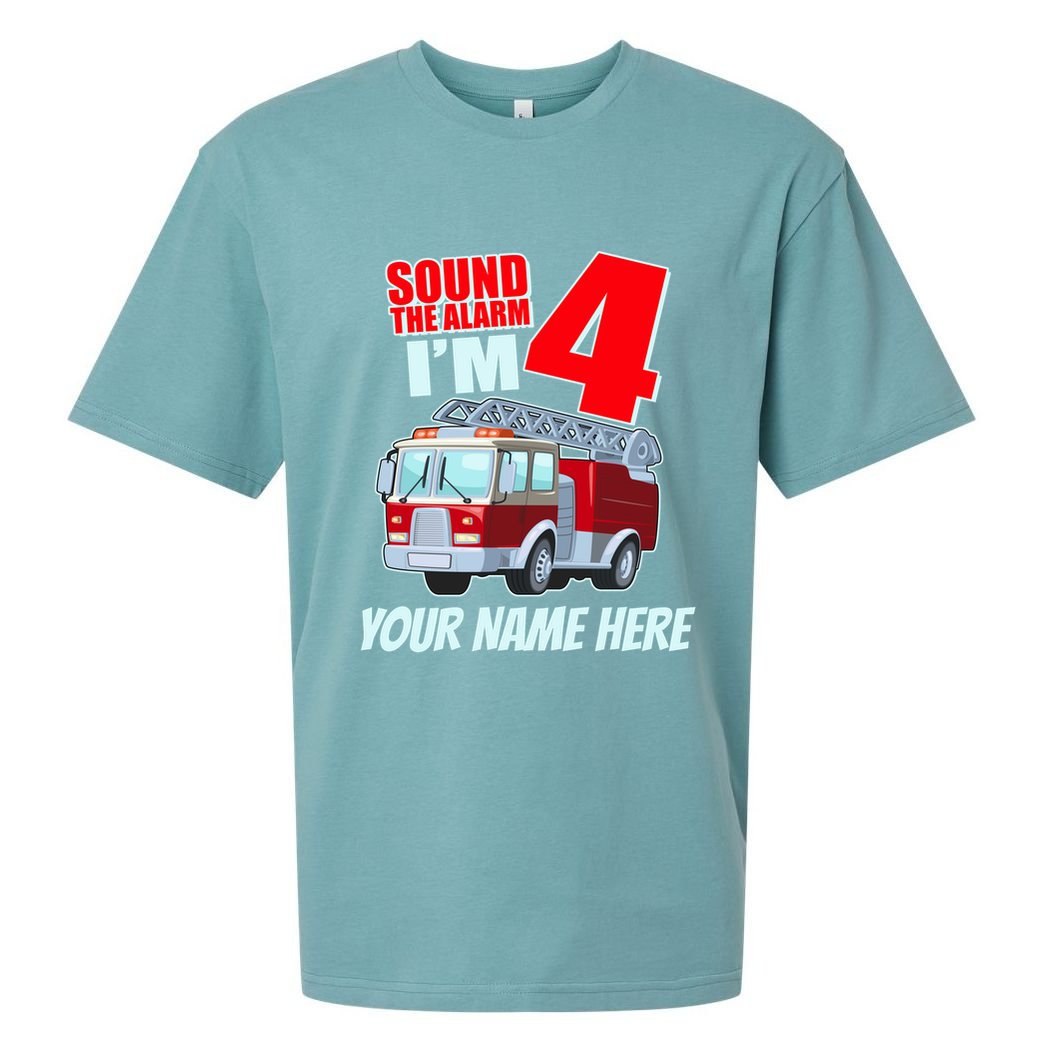 Personalized Custom Name Cute Funny Sound The Alarm I'm 4 Four Sueded Cloud Jersey T-Shirt