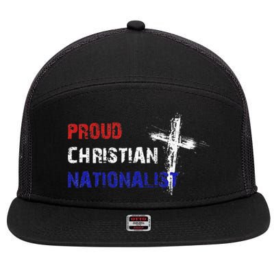 Proud Christian Nationalist 7 Panel Mesh Trucker Snapback Hat