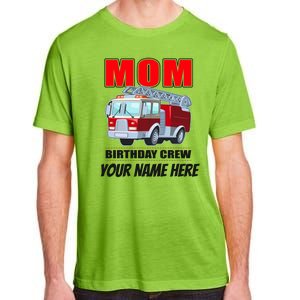 Personalized Custom Name Cute Funny Mom Birthday Crew Firetruck Adult ChromaSoft Performance T-Shirt