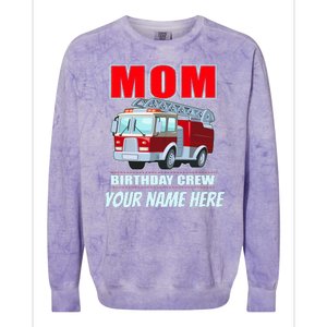 Personalized Custom Name Cute Funny Mom Birthday Crew Firetruck Colorblast Crewneck Sweatshirt