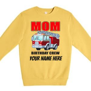 Personalized Custom Name Cute Funny Mom Birthday Crew Firetruck Premium Crewneck Sweatshirt