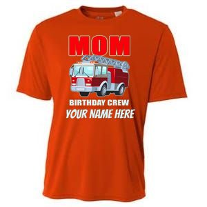 Personalized Custom Name Cute Funny Mom Birthday Crew Firetruck Cooling Performance Crew T-Shirt