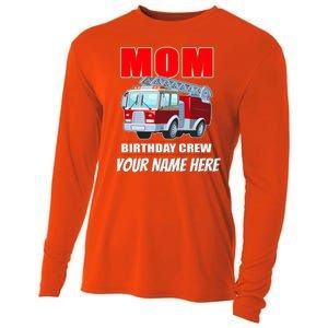 Personalized Custom Name Cute Funny Mom Birthday Crew Firetruck Cooling Performance Long Sleeve Crew