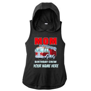 Personalized Custom Name Cute Funny Mom Birthday Crew Firetruck Ladies PosiCharge Tri-Blend Wicking Draft Hoodie Tank