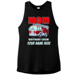 Personalized Custom Name Cute Funny Mom Birthday Crew Firetruck Ladies PosiCharge Tri-Blend Wicking Tank