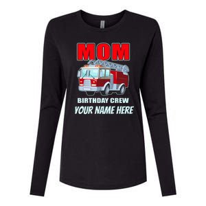 Personalized Custom Name Cute Funny Mom Birthday Crew Firetruck Womens Cotton Relaxed Long Sleeve T-Shirt