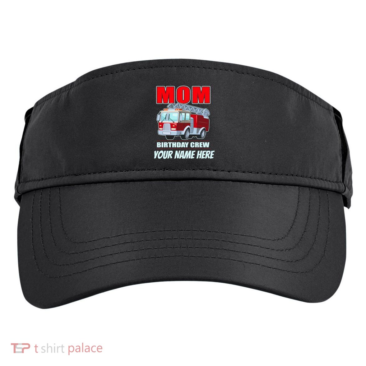 Personalized Custom Name Cute Funny Mom Birthday Crew Firetruck Adult Drive Performance Visor