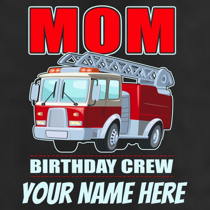 Personalized Custom Name Cute Funny Mom Birthday Crew Firetruck 11oz C Handle Ceramic Mug