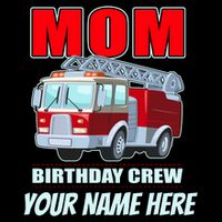 Personalized Custom Name Cute Funny Mom Birthday Crew Firetruck Drawstring Bag