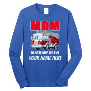 Personalized Custom Name Cute Funny Mom Birthday Crew Firetruck Long Sleeve Shirt