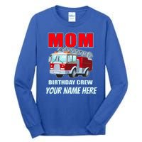 Personalized Custom Name Cute Funny Mom Birthday Crew Firetruck Tall Long Sleeve T-Shirt