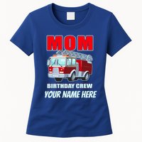 Personalized Custom Name Cute Funny Mom Birthday Crew Firetruck Womens T-Shirt