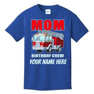 Personalized Custom Name Cute Funny Mom Birthday Crew Firetruck Kids T-Shirt