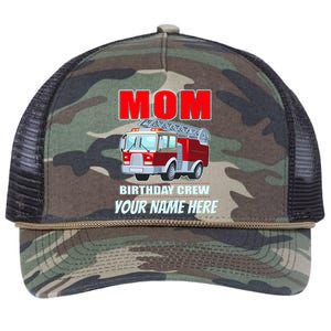 Personalized Custom Name Cute Funny Mom Birthday Crew Firetruck Retro Rope Trucker Hat Cap