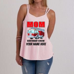 Personalized Custom Name Cute Funny Mom Birthday Crew Firetruck Women's Strappy Tank