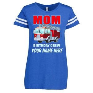 Personalized Custom Name Cute Funny Mom Birthday Crew Firetruck Enza Ladies Jersey Football T-Shirt