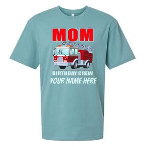 Personalized Custom Name Cute Funny Mom Birthday Crew Firetruck Sueded Cloud Jersey T-Shirt