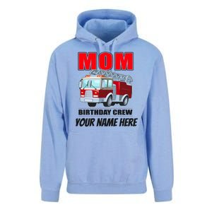 Personalized Custom Name Cute Funny Mom Birthday Crew Firetruck Unisex Surf Hoodie