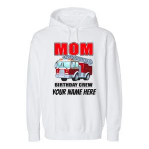 Personalized Custom Name Cute Funny Mom Birthday Crew Firetruck Garment-Dyed Fleece Hoodie