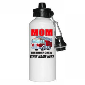 Personalized Custom Name Cute Funny Mom Birthday Crew Firetruck Aluminum Water Bottle 