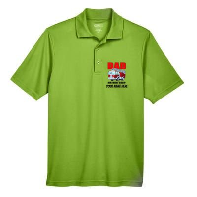 Personalized Custom Name Dad Funny Birthday Crew Firetruck Men's Origin Performance Pique Polo