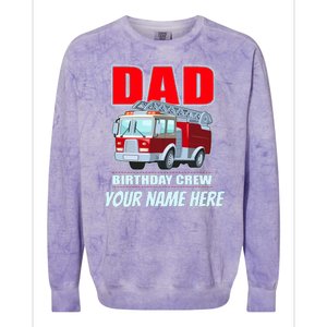 Personalized Custom Name Dad Funny Birthday Crew Firetruck Colorblast Crewneck Sweatshirt