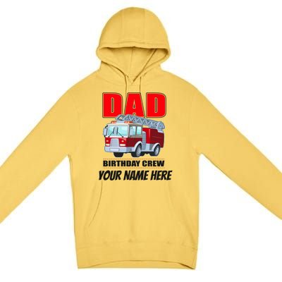 Personalized Custom Name Dad Funny Birthday Crew Firetruck Premium Pullover Hoodie