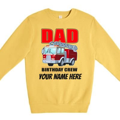 Personalized Custom Name Dad Funny Birthday Crew Firetruck Premium Crewneck Sweatshirt