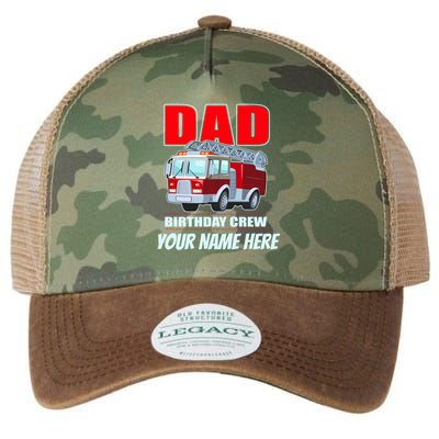 Personalized Custom Name Dad Funny Birthday Crew Firetruck Legacy Tie Dye Trucker Hat