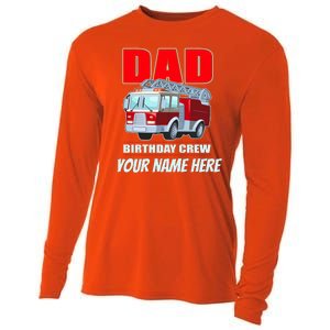 Personalized Custom Name Dad Funny Birthday Crew Firetruck Cooling Performance Long Sleeve Crew