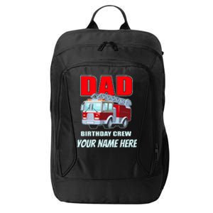 Personalized Custom Name Dad Funny Birthday Crew Firetruck City Backpack