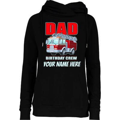 Personalized Custom Name Dad Funny Birthday Crew Firetruck Womens Funnel Neck Pullover Hood