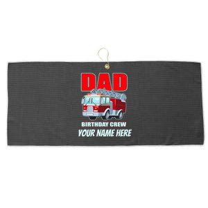 Personalized Custom Name Dad Funny Birthday Crew Firetruck Large Microfiber Waffle Golf Towel