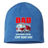 Personalized Custom Name Dad Funny Birthday Crew Firetruck Sustainable Beanie