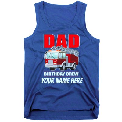 Personalized Custom Name Dad Funny Birthday Crew Firetruck Tank Top