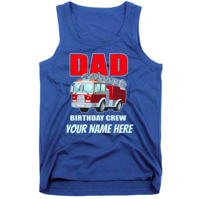 Personalized Custom Name Dad Funny Birthday Crew Firetruck Tank Top