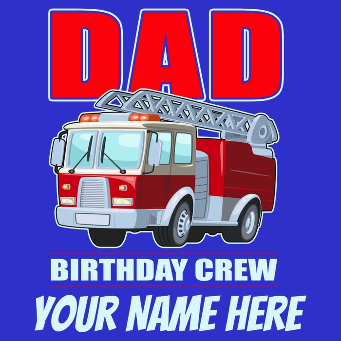Personalized Custom Name Dad Funny Birthday Crew Firetruck Women's V-Neck T-Shirt